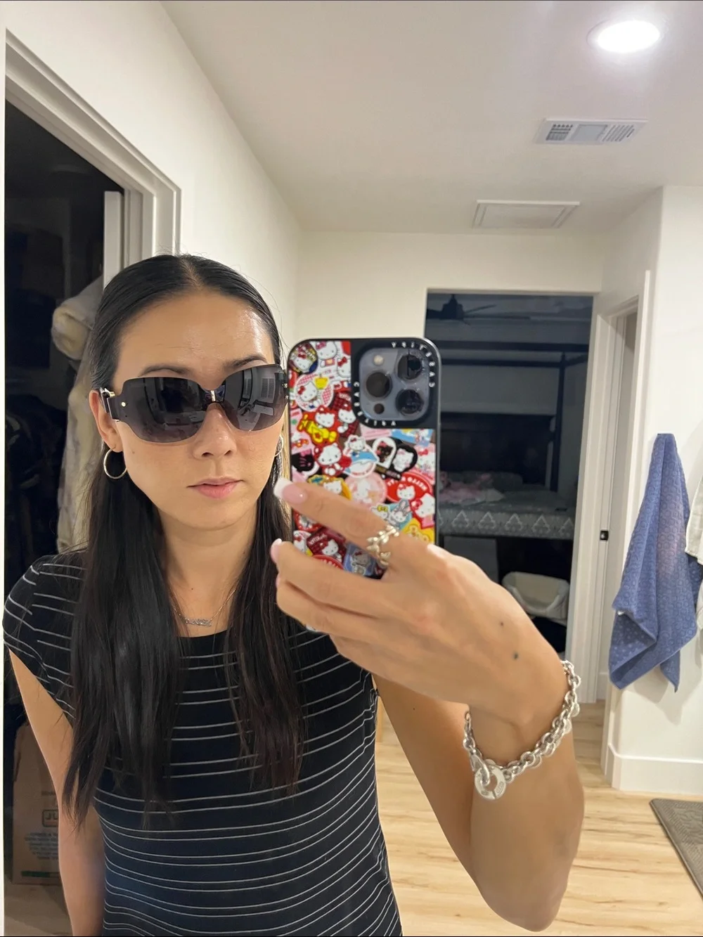 Jimmy Choo Black Rimless Gradient Sunglasses with Ivory Case